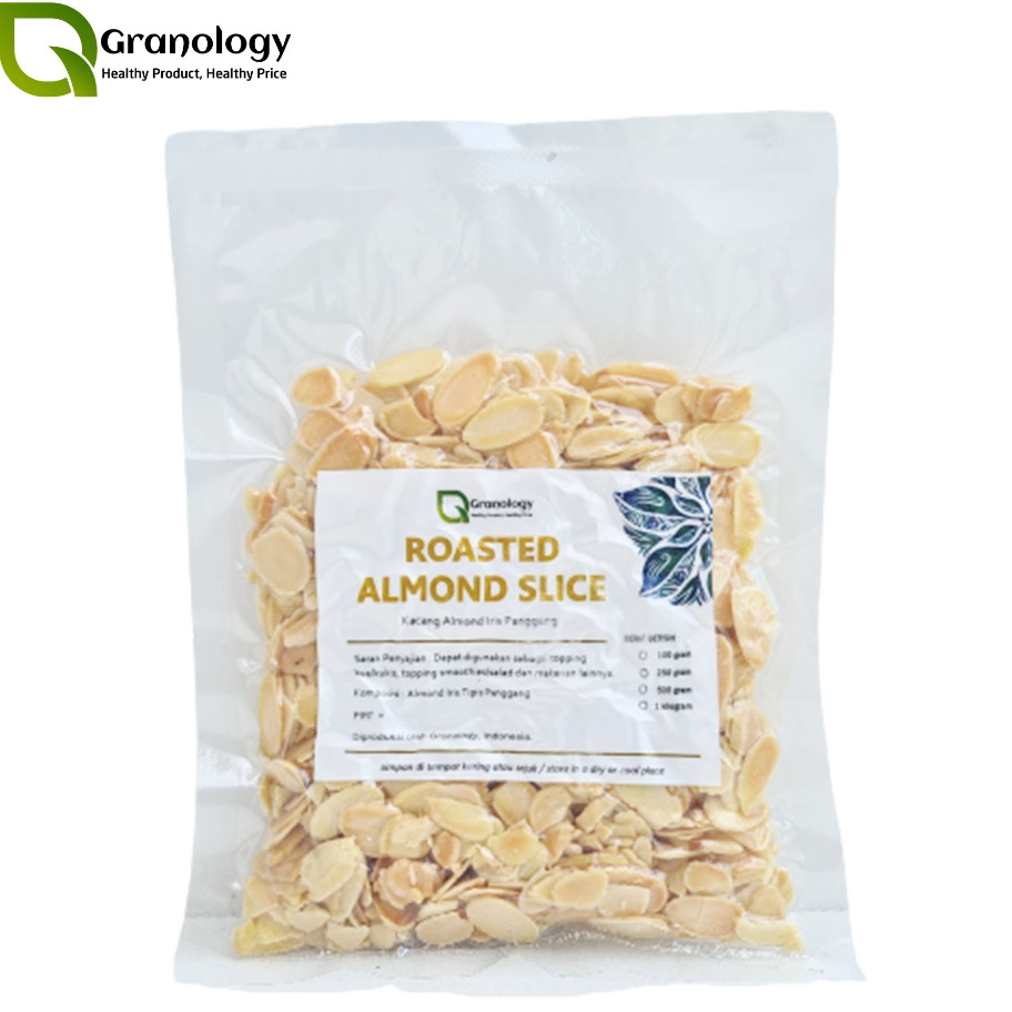 

BGCL0753 (COD )NEW_PRODUCT (Kemasan Vakum) Roasted Almond Slice / Kacang Almond Slice Oven (100 gram) by Granology