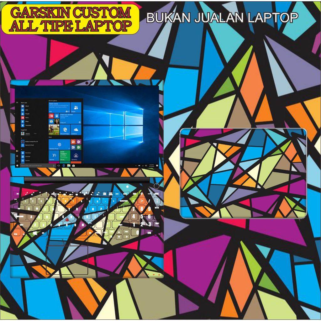 Garskin Laptop Full Body Asus / Acer / Lenovo / Sony / MSI Dll Free Custom Gambar