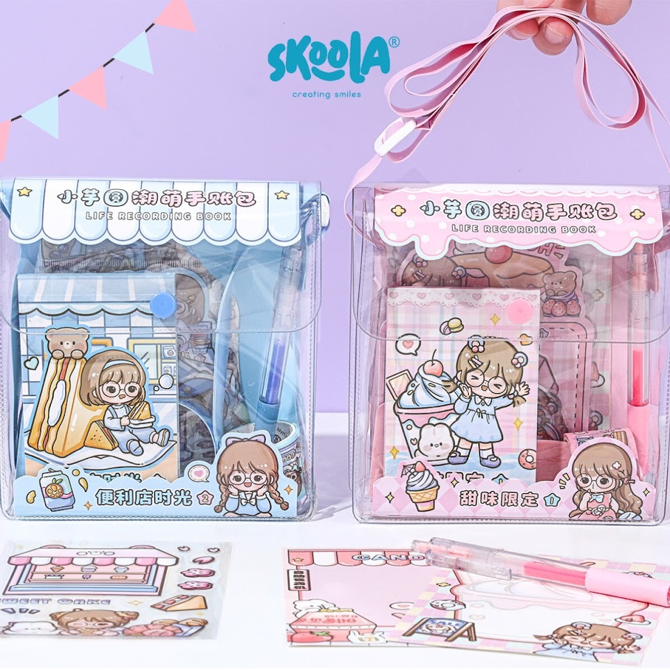 

Skoola Stationery Sticker Set Notebook Tape Scrap Stiker Anak Perempuan Kado Christmas Hampers - Ame