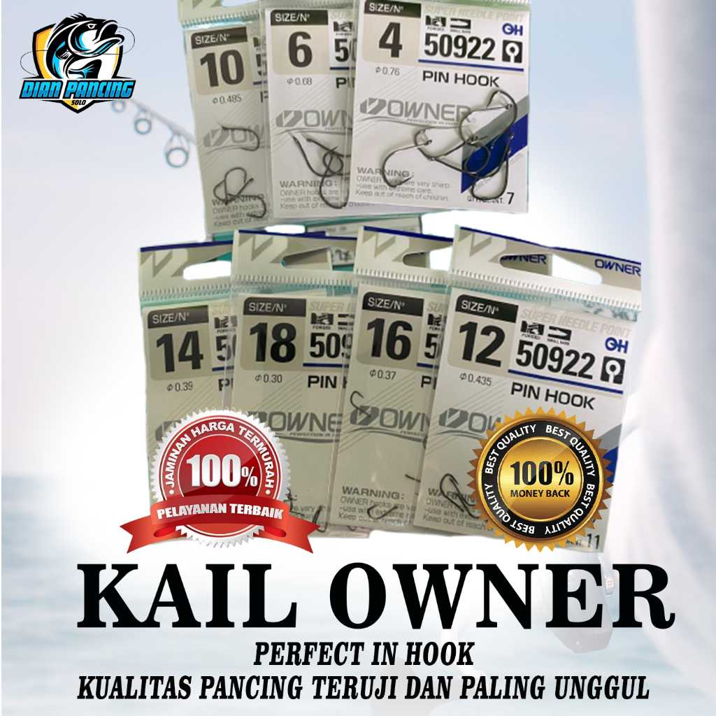 Mata Kail Pancing Owner Sode / Akita / Straw Hook / Pin Hook