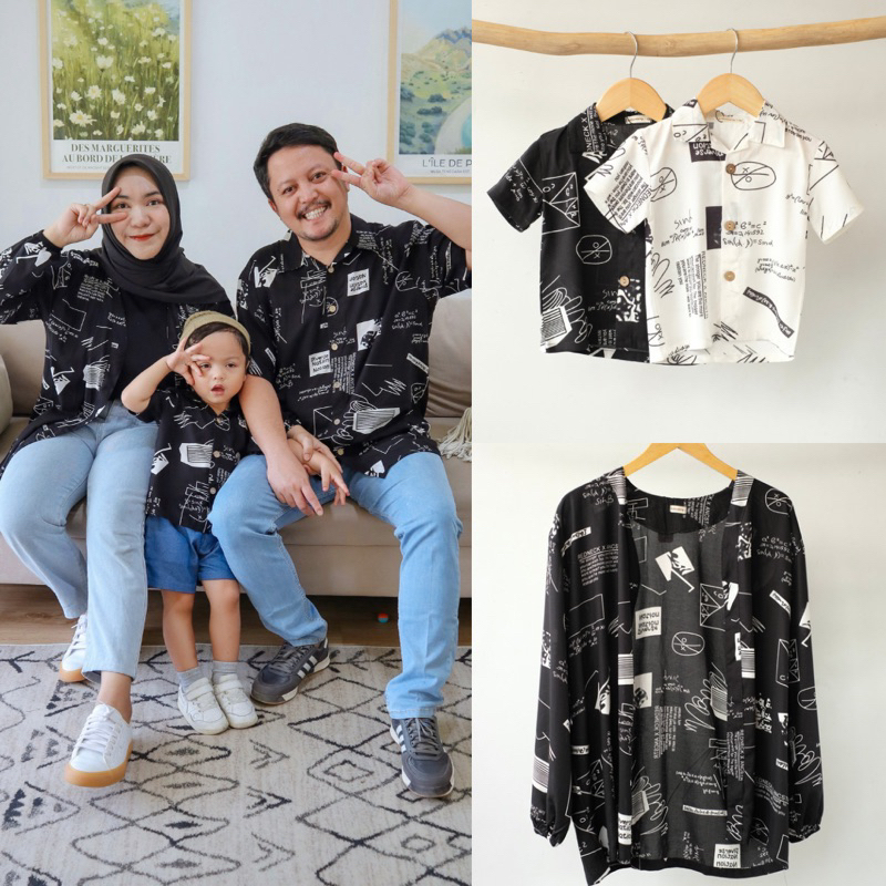 KIDSWEARUP - FUKU Family Set Rayon - Kemeja Anak Kemeja Pria couple family
