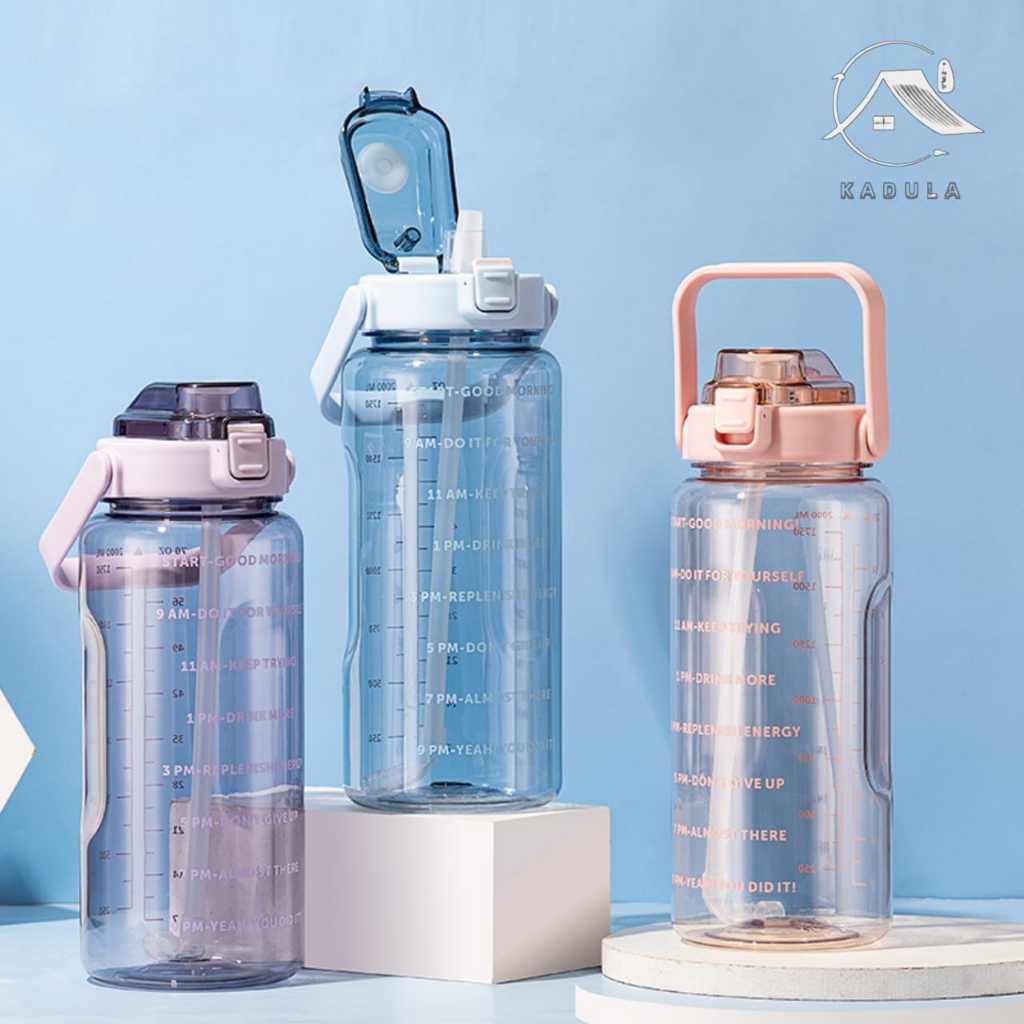 Botol minum olahraga jumbo / Botol minum Jumbo Bening 2 LITER Motivasi 1008