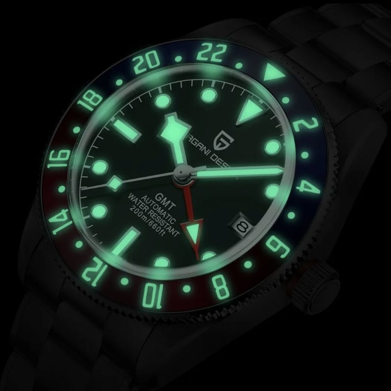 PAGANI DESIGN GMT BB PRO BATMAN LIMITED EDITION WR 200 M SAFIRE DOME CERAMIC BEZEL (AUTOMATIC)