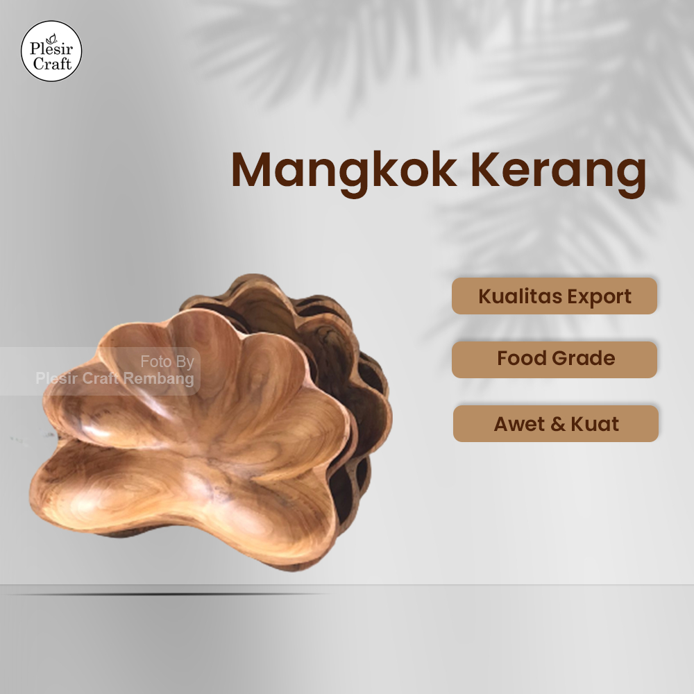 PLESIR CRAFT - MANGKOK KERANG KAYU JATI 938