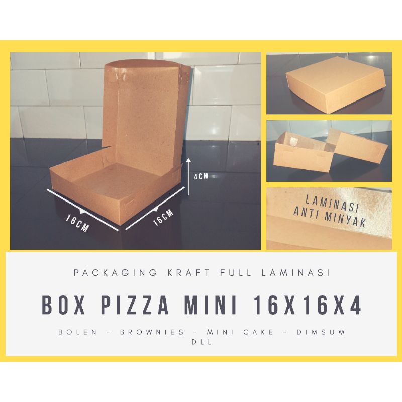 

DUS BOX PIZZA MINI 16X16 KRAFT LAMINASI DUS TAKOYAKI KOTAK MAKAN