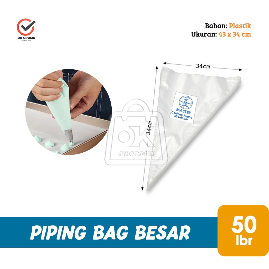 

Plastik contong/piping bag/plastik segitiga JUMBO 50lbr (1pack)