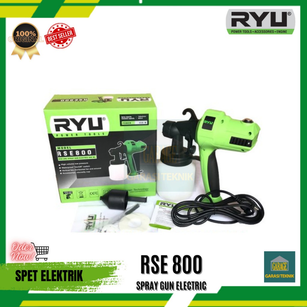 Spray Gun Electrik RYU RSE800+Spet Elektrik murah RYU+Alat Semprot cat/SPET ELEKTRIK MURAH/SPET RYU 
