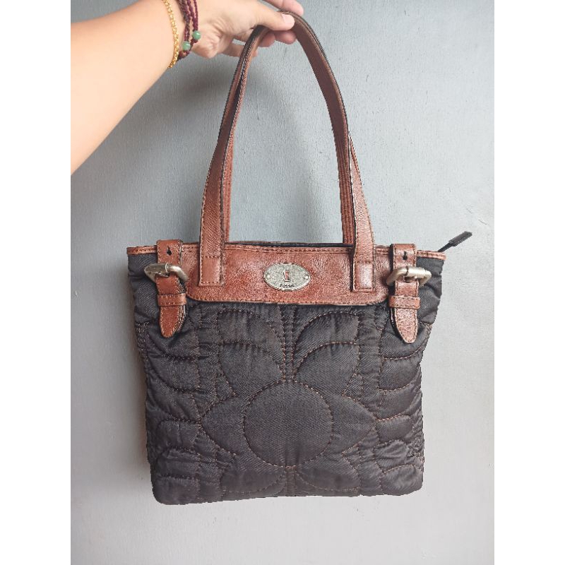 FOSSIL TOTE MADOX KEYPER QUILT