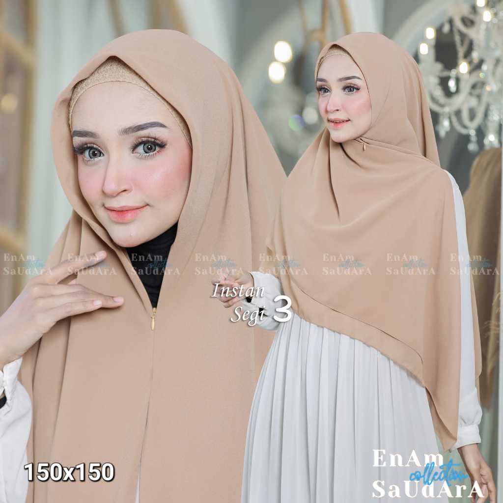 Melyaz gallery Hijab Syar"i Instan Segitiga Jumbo Zipper  Jibab Resleting Ceruty Premium