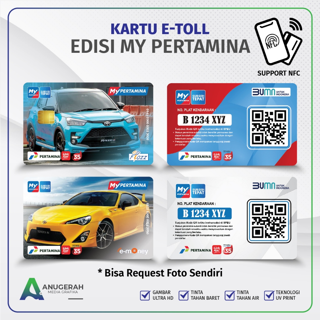 Kartu Etoll Flazz Emoney Edisi My Pertamina Custom Gambar