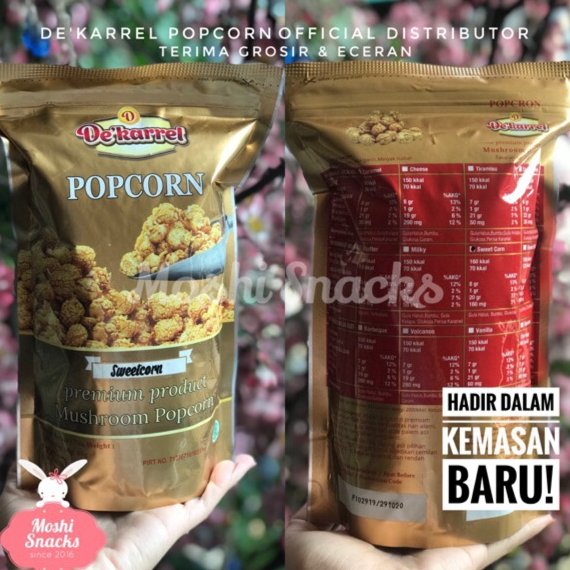 

YZRF5699 XG34448 Popcorn de'Karrel Foil Gold Halal MUI / Popcorn Caramel / deKarrel Popcorn For Kids