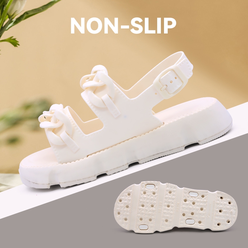 SIMWOOD Sandal Platform Wanita Dewasa Wedges Sendal Slide Wanita Sandal Olahraga Kasual Sol Tebal Wanita