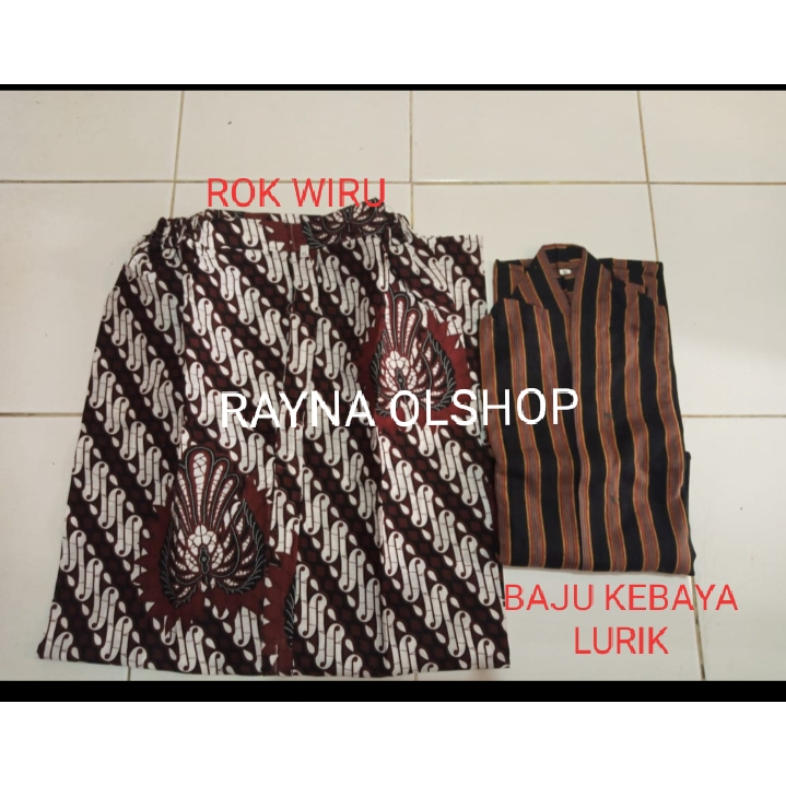1 SETEL BAJU KEBAYA LURIK + ROK WIRU, PAKAIAN TENUN MODERN KLASIK KHAS TRADISIONAL ADAT JAWA SOLO JO