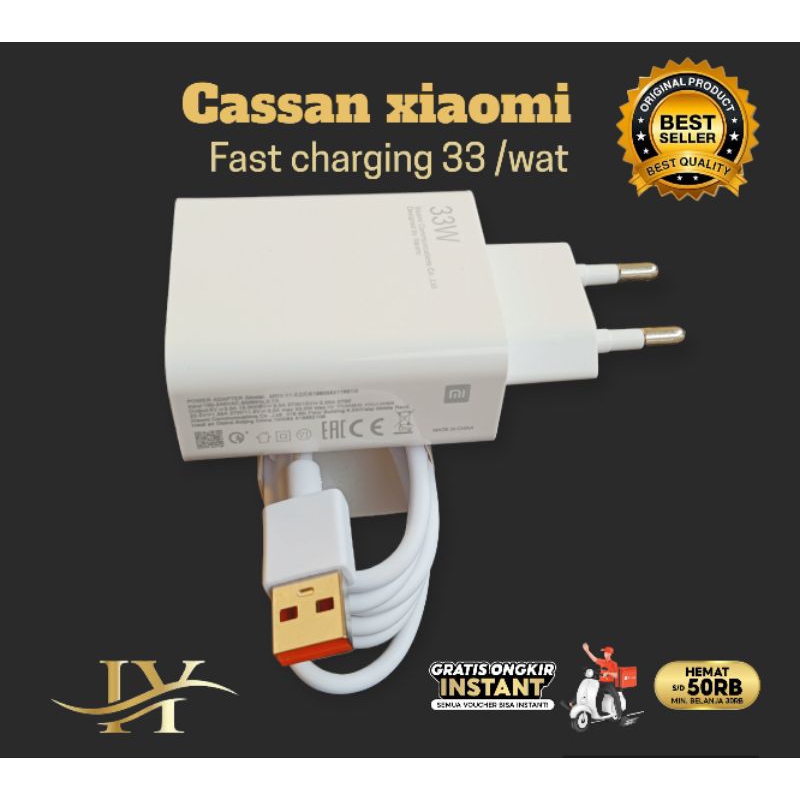 Charger Xiaomi original 100% fastcharging TYPE c Xiaomi Cassan xiaomi 33w