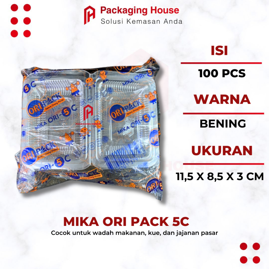 [ 100 Pcs ] Mika Oripack 5C | Mika Kue Kecil Bening | Plastik Mika Kue | Mika 5C