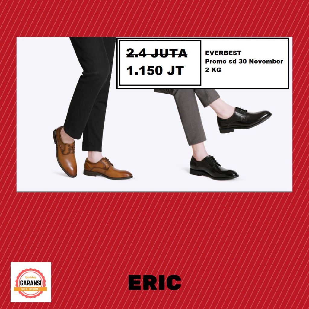 Sepatu formal sepatu kerja pria sale Everbest seri ERIC 100% ORI STORE