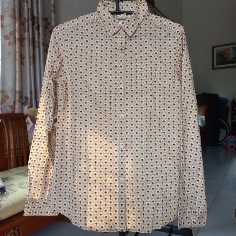 Kemeja wanita motif bunga kecil LD 90