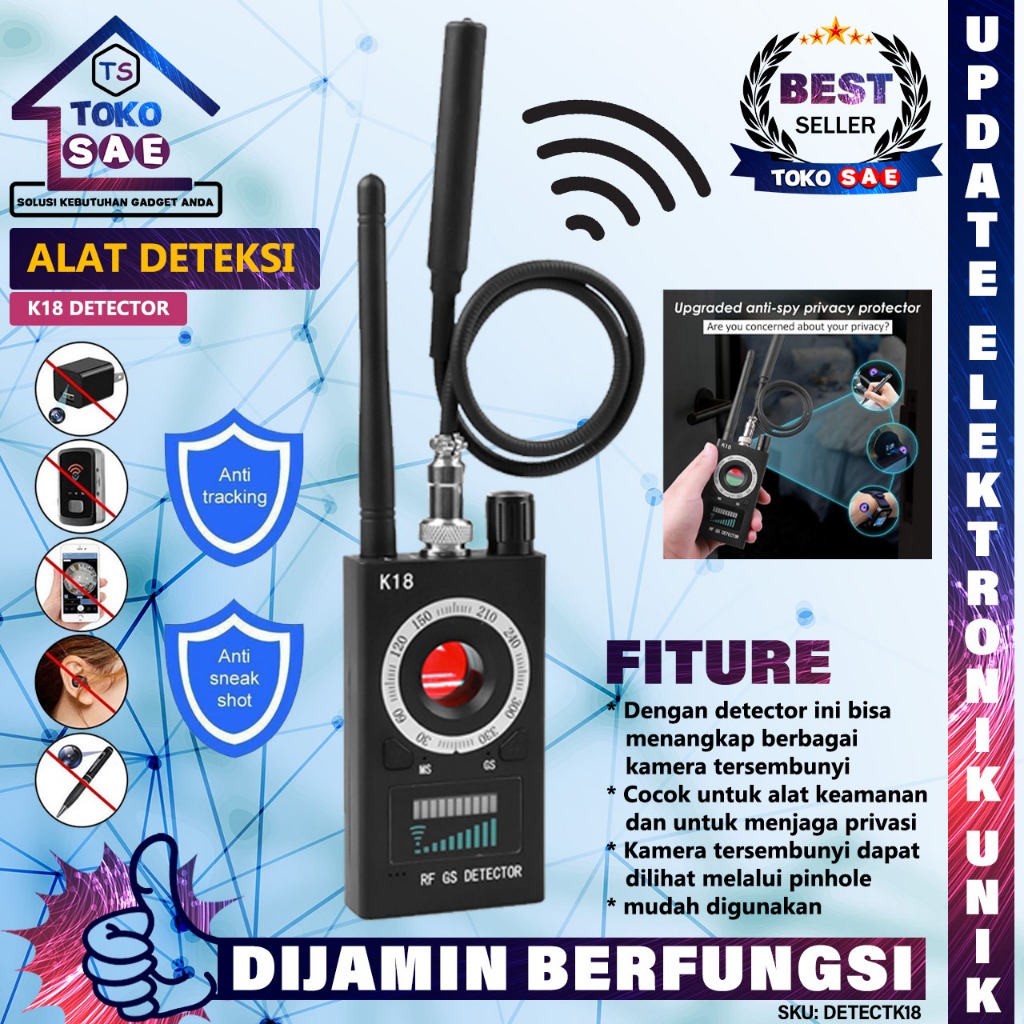 K18 RF Signal Detector Audio Bug Finder Nirkabel Alat Perangkat Multi Pungsi Pendeteksi Pencari Siny