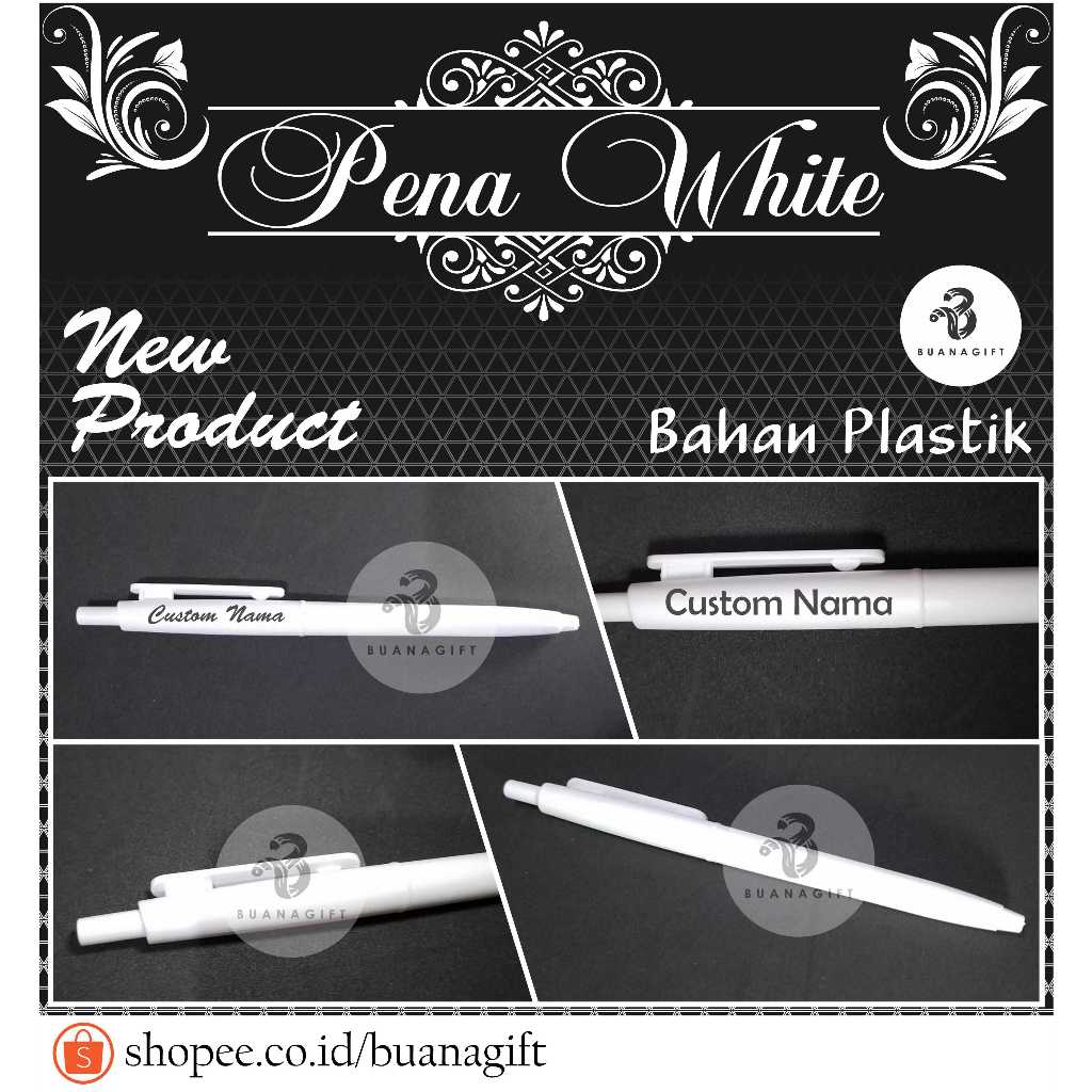 

Pena Pulpen Hotel Putih Polos Plastik Cetak Nama free grafir - buanagift