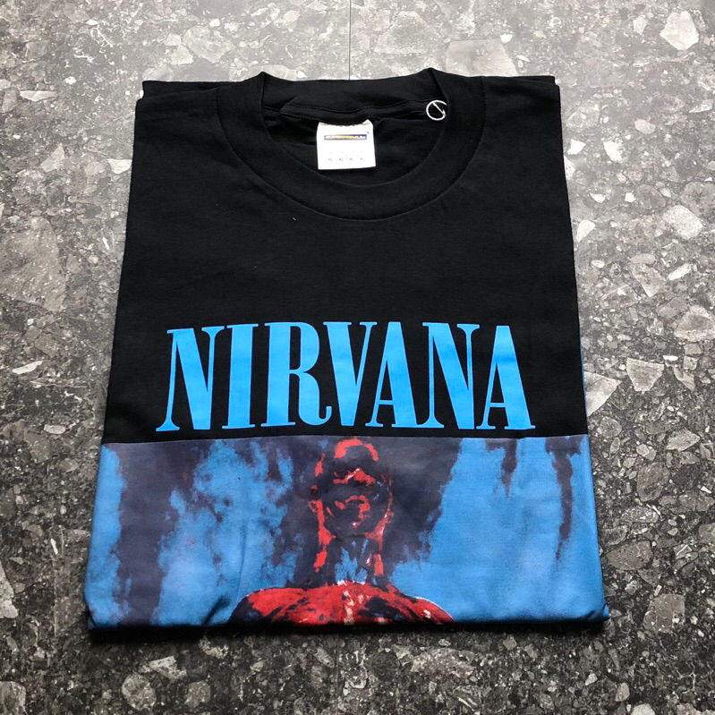 T-Shirt Nirvana Sliver hitam Cotton Combed Premium
