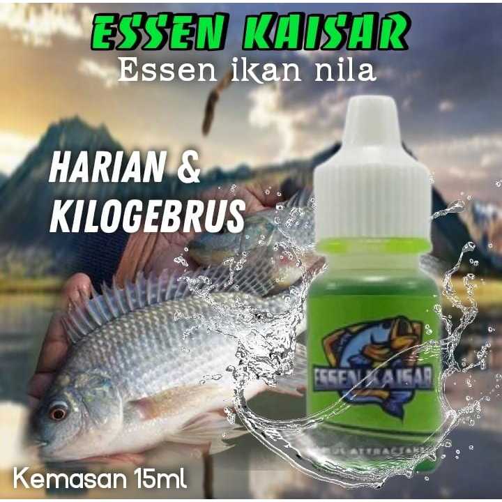 ESSEN KAISAR 15ML, Essen Ikan Nila Mujair Paling Bagus, Essen Ikan Nila Media Cacing, Essen Ikan Nil