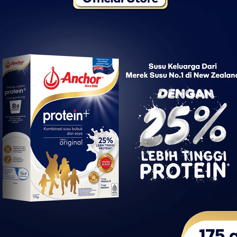 

Bestseller Anchor Milk Protein+ Susu Keluarga Original 175g - Susu Bubuk Tinggi Protein | Sarapan Breakfast Laris