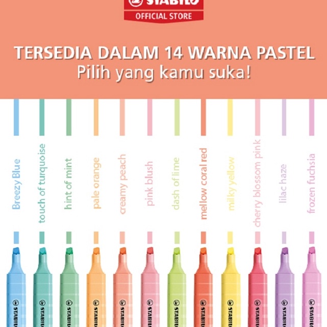 

Best Produk STABILO swing cool Pastel Highlighter Penanda Tulisan Warna Warni Tidak Luntur Tidak Bau Tahan Lama Bentuk Slim Grosir Ready Stock