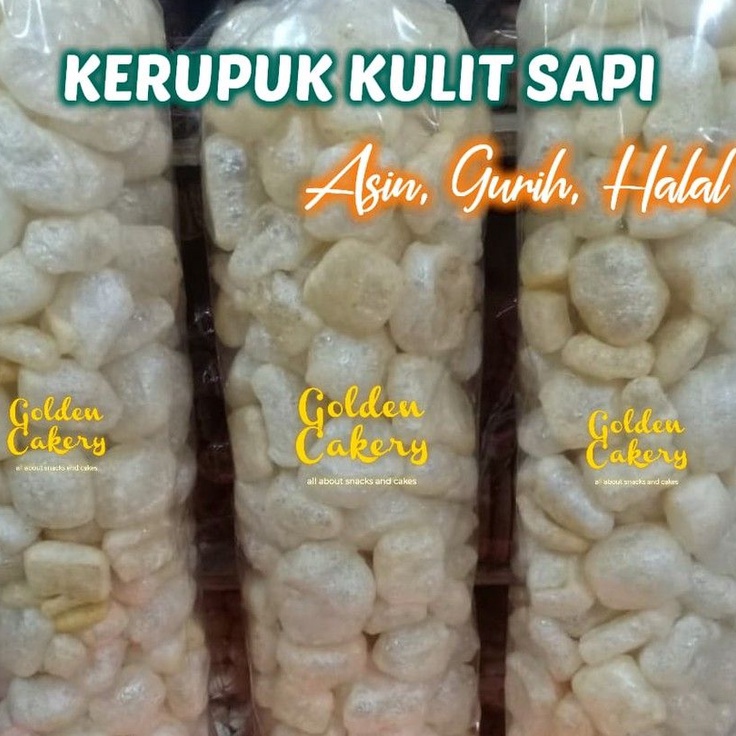 

➯⁂✯ Kerupuk KULIT PREMIUM /DOROKDOK /JANGEK Sapi Halal - 235 GRAM Produk