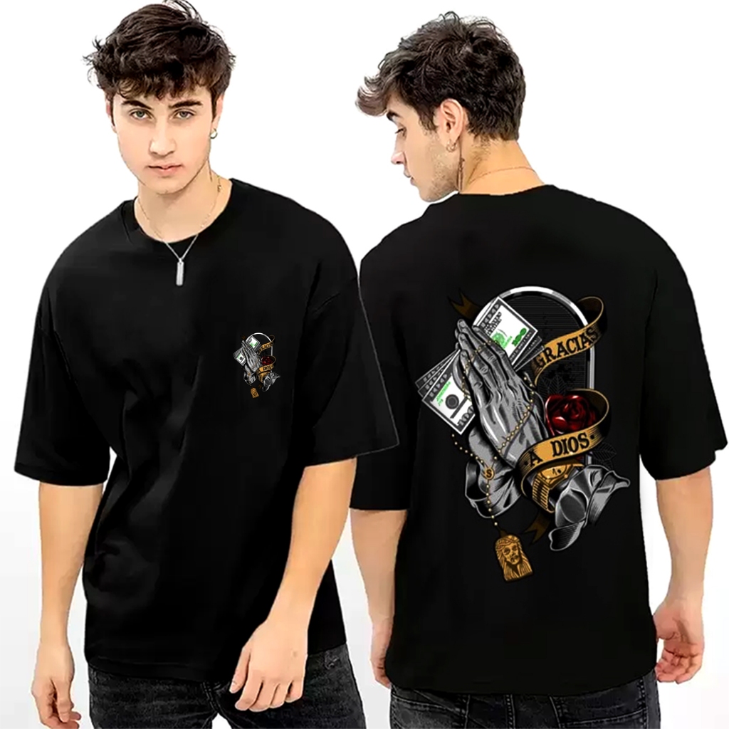 Baju Kaos Distro Tshirt Pria Wanita Boneka Keren Lengan Pendek Gracias Hitam Terbaru Cewek Cowok Mot