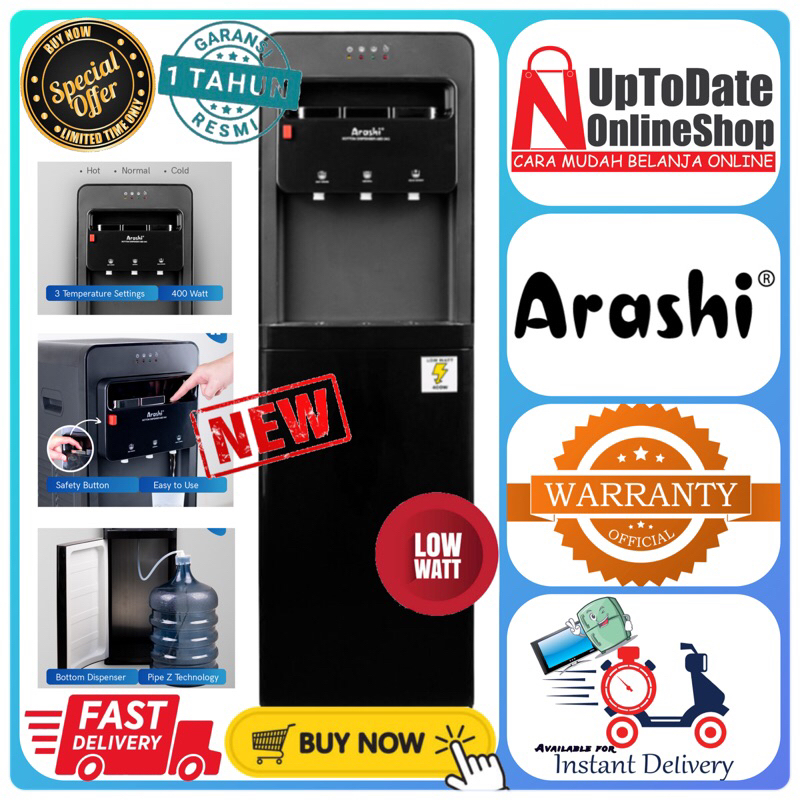 DISPENSER ARASHI ABD 04C ABD04C GALON BAWAH SUPER LOW WATT ELECTRIC COOLING ARASHI DISPENSER BOTTOM 