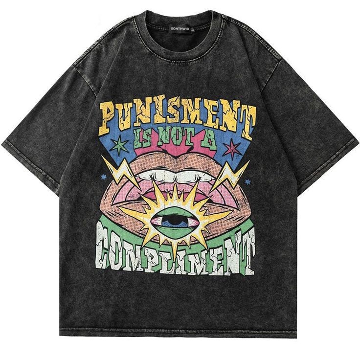 DARK.ID Kaos Baju Wash Oversize Tshirt Pria Wanita PUNISHMENT IS NOT A COMPLIMENT Oversize wash Baju