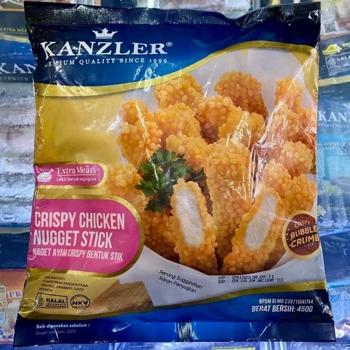 

Kanzler Crispy Chicken Nugget Stick 450gr Nugget Stik Bubble