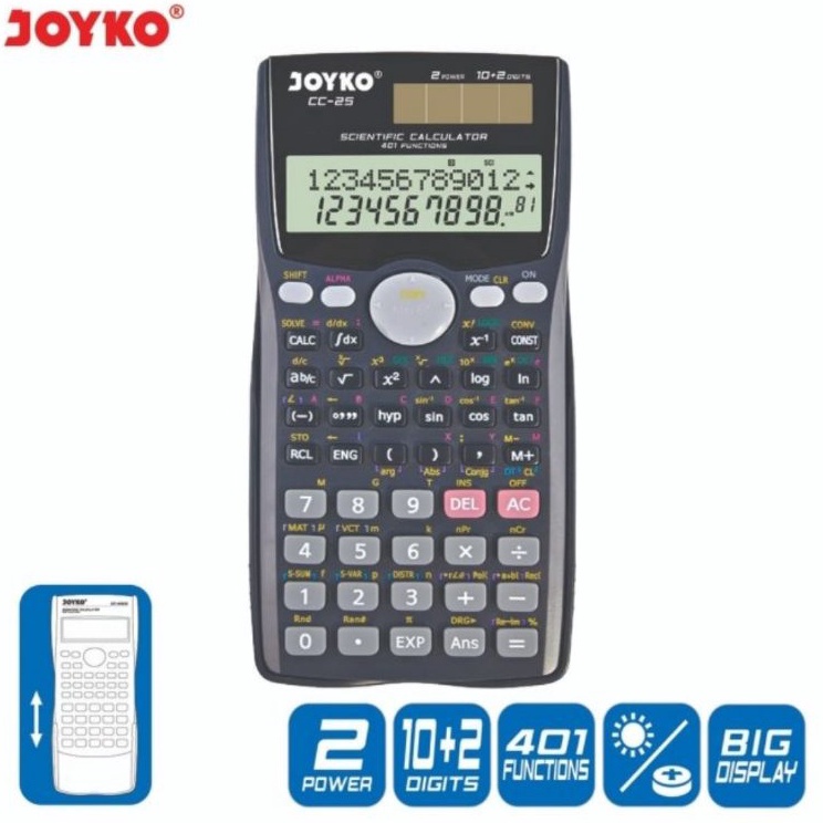 

Ready Stock JOYKO CC 25 Kalkulator Ilmiah 401 Fungsi / Scientific Calculator CC25