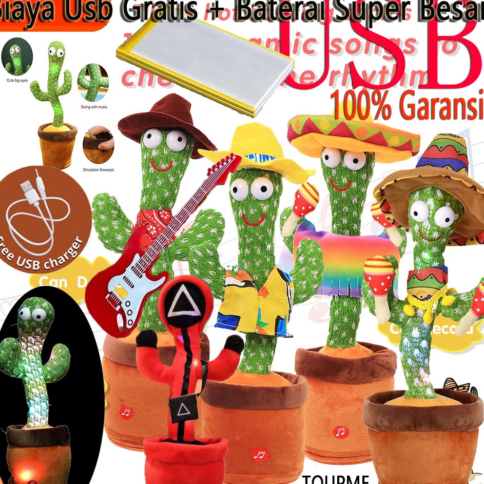 Gebyar promof4F9r [100%Garansi] Kaktus Goyang Bicara Boneka Kaktus Goyang Cactus Toy Boneka Pintar M