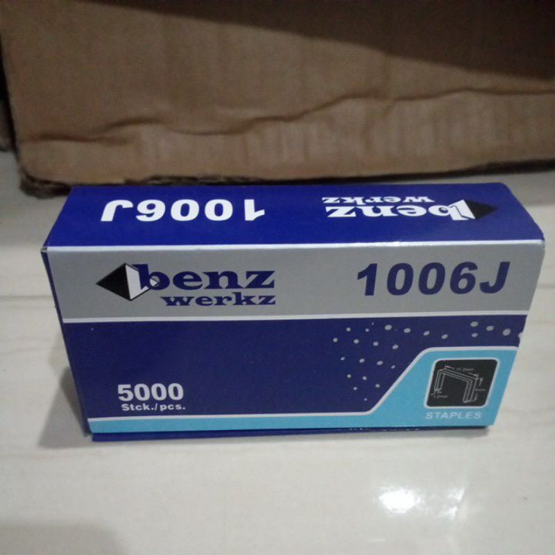 

Staples Paku Tembak 1006J 5000pcs BENZ / Refil Refill Isi Ulang Air Nailer Angin Stapler Gun Tracker Brad Nailer BENZ