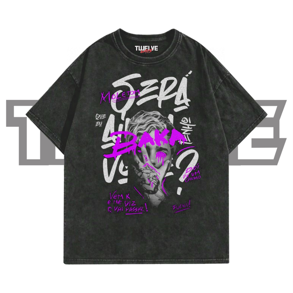 BAKA Oversize T-Shirt Wash Hitam Aesthetic | Atasan Pria Wanita | Baju Cowo Cewe Unisex | Kaos Washi