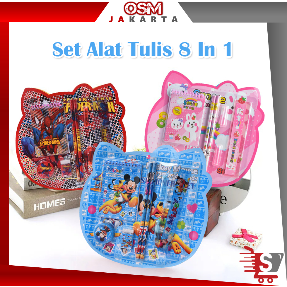 

OSM JKT S5931 Stationary Set Karakter Kartun / Set Alat Tulis 8 in 1 / Set Alat Tulis Kartun Lucu / Stationery Set 8 in 1 Lucu