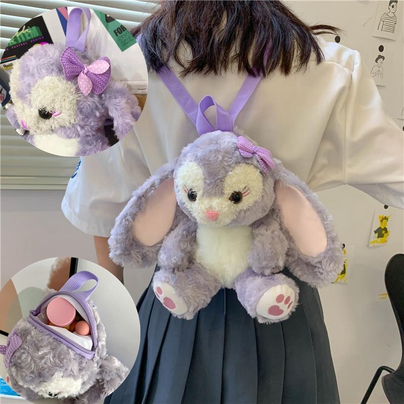 COD Tas ransel Madley Sling Bag Fashion Motif Kartun Karakter Hewan warna ungu kelinci Anak & Dewasa