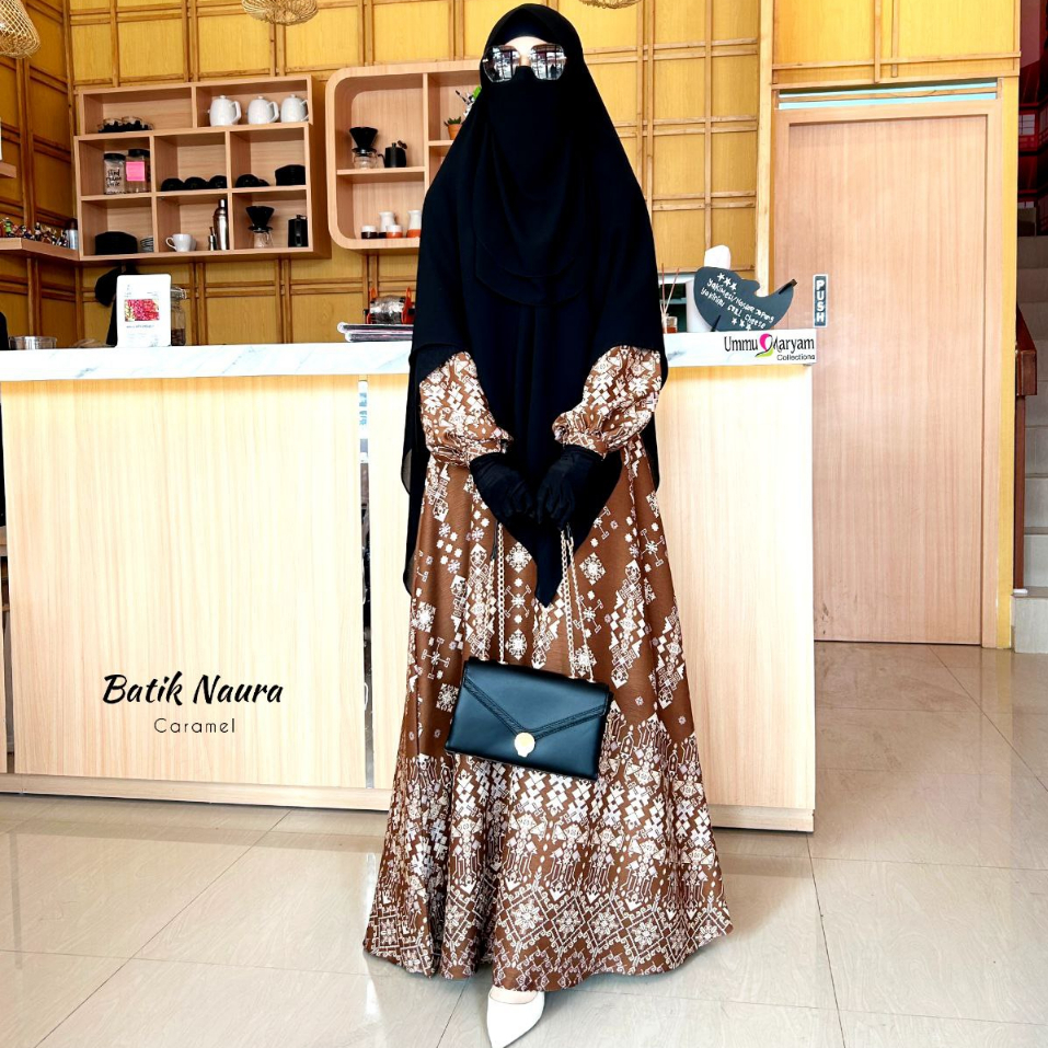 Naura Batik Premium Ummu Maryam Collections | Gamis Kondangan | Busui Cringkel RC Premium