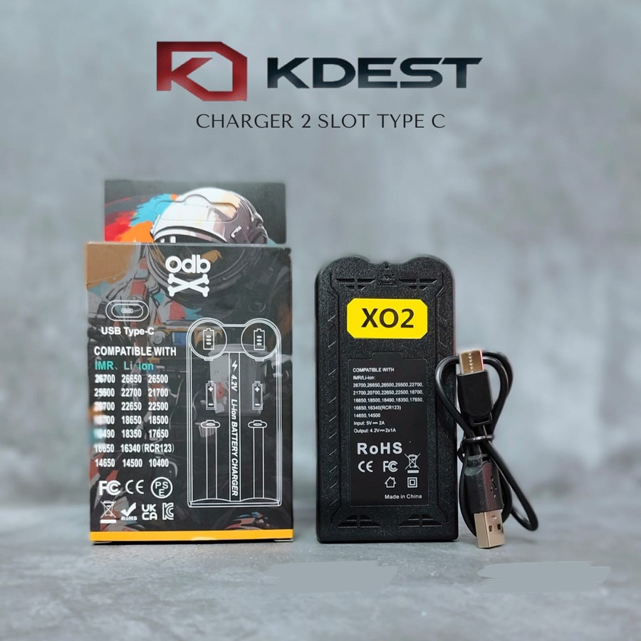 MOLAN CANO KDEST Charger Baterai 18650 21700 2 Slot Original