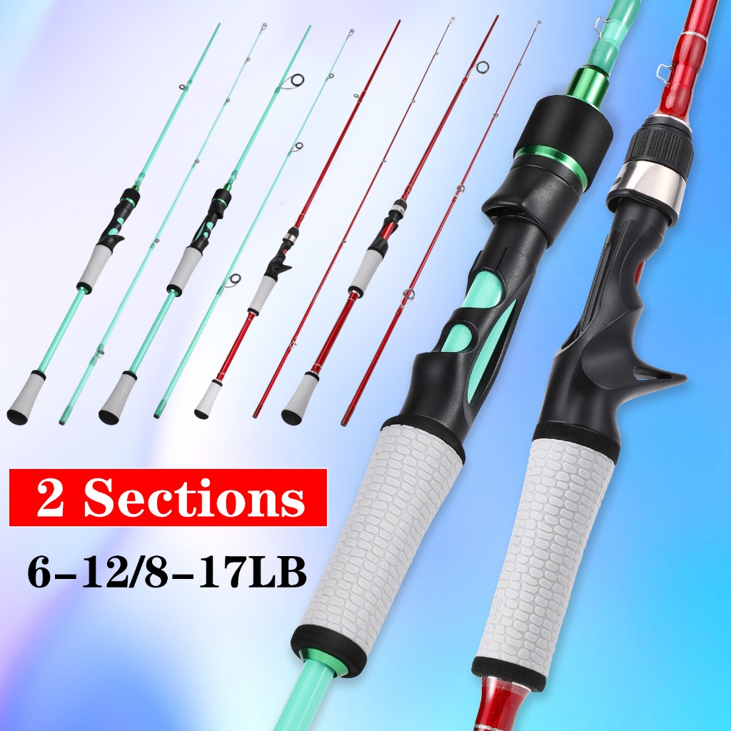 Sougayilang 1.8m Joran Pancing/Pancing Pemintalan / Pengecoran 2 Bagian Pancing Karbon Biru / Merah 