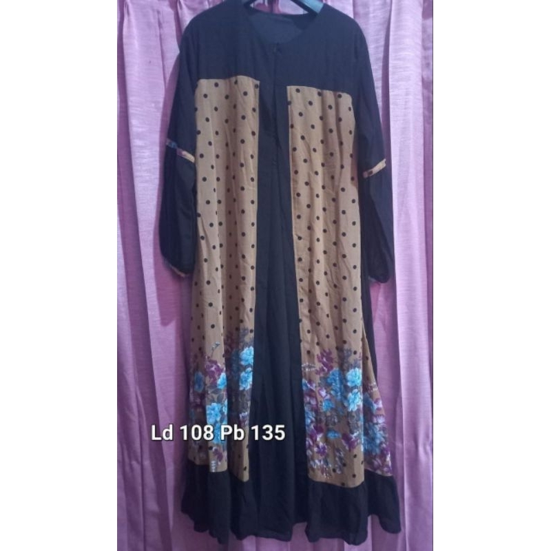 gamis ceruty babydoll/gamis polkadot/gamis hitam/gamis sabyan