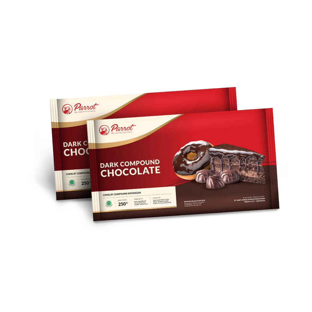 

Parrot dark compound chocolate 250g / dcc parrot 250g / parrot cokelat blok 250g / baking chocolate 250g