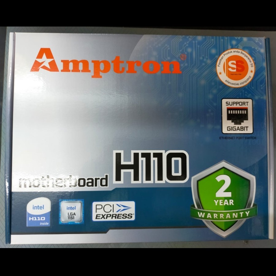 Motherboard Amptron H110 LGA1151 CPU i3/i5/i7 Gen6 Garansi 2Thn h 110 lga 1151