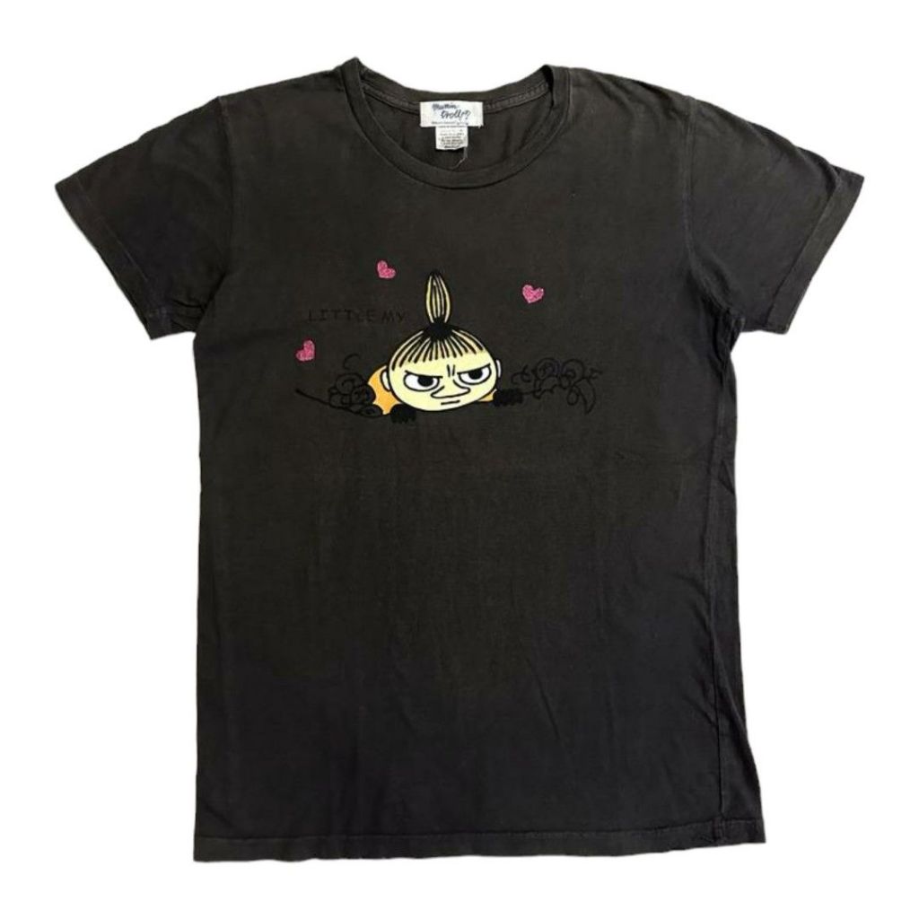 Dark Grey Tee Mumin Trolls Vintage Shirt | Bodyfit gray Abu tua dark academia hitam black heart oran