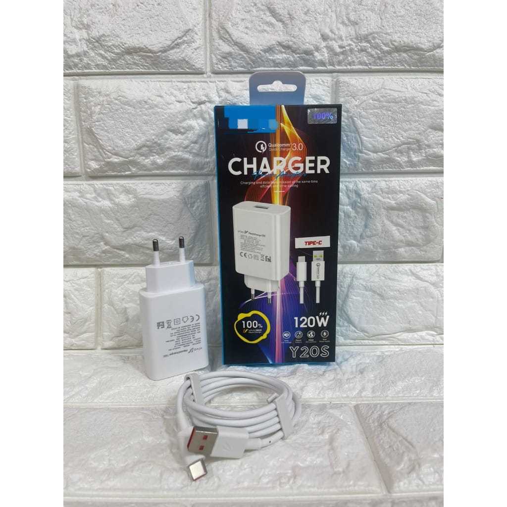 Charger vivo Y20s Ori 100% 120W Support FastCharging kompatible semua hp smartphone android [RAG]