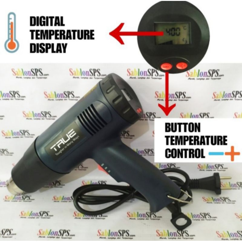 HOT GUN HEAT GUN MESIN PEMANAS TRUE HOT AIR GUN TR89 DIGITAL
