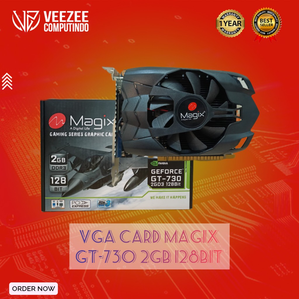 VGA Card Magix GT-730 Original DDR3 2GB 128BIT HDMI DVI NEW Resmi