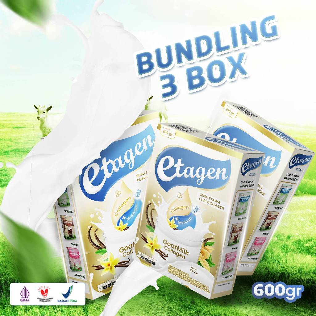 

3 BOX ETAGEN SUSU COLLAGEN Kolagen Milk Merawat Kulit Wajah VANILA
