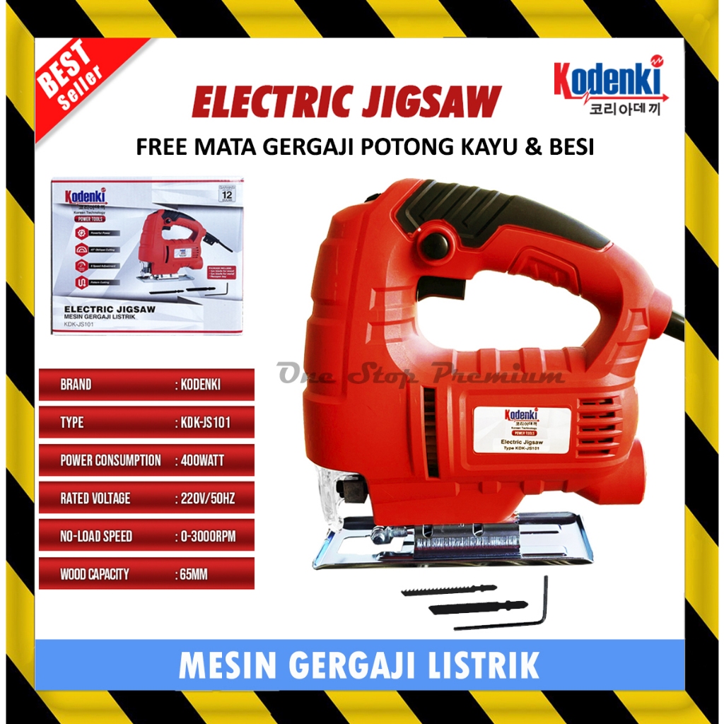 ALAT MESIN GERGAJI JIGSAW JIG SAW POTONG PEMOTONG BELAH BESI PAPAN KAYU TRIPLEK BAMBU LISTRIK ELECTR